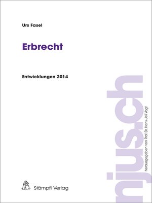 cover image of Erbrecht, Entwicklungen 2014